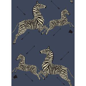 NEW!  Scalamandre Blue Zebra Safari Peel & Stick Wallpaper - Low Price
